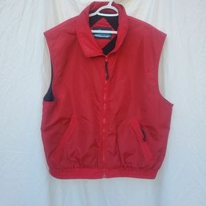 Mens, Vest, Tri Mountain, Red, no size or care tags, elastic waist.